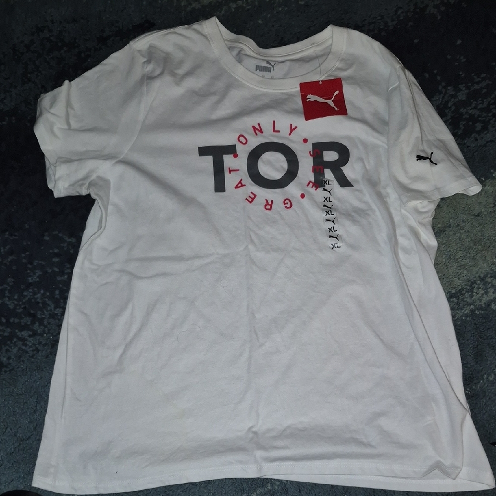 NWT Mens Puma White and Red Graphic Tee Size XL